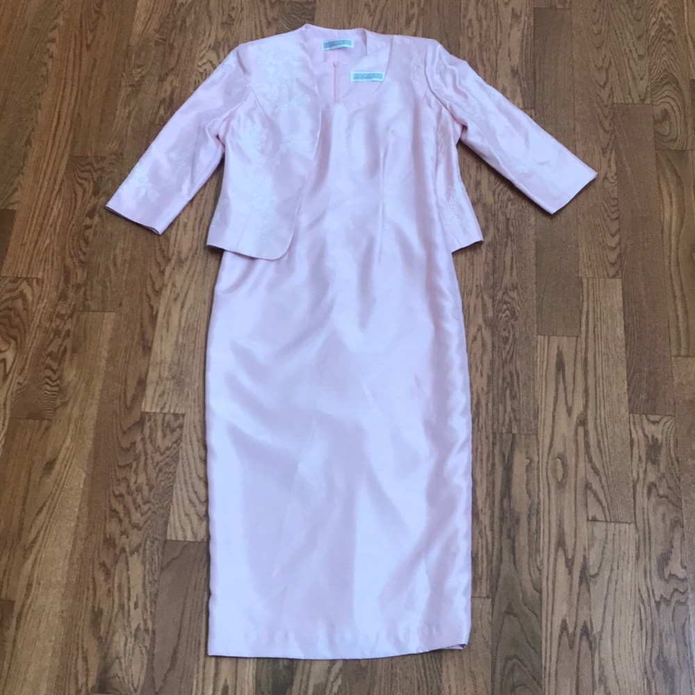 Light Pink, Tea Length Dress with Jacket